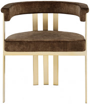 Marcello Velvet Upholstered Dining Chair in Brown, Set of 2 - 595Brown-C
