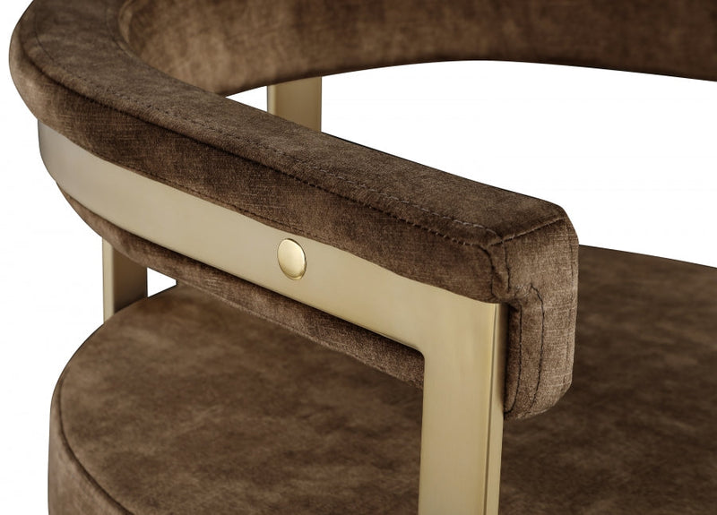 Marcello Velvet Upholstered Dining Chair in Brown, Set of 2 - 595Brown-C