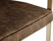 Marcello Velvet Upholstered Dining Chair in Brown, Set of 2 - 595Brown-C
