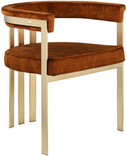 Marcello Velvet Upholstered Dining Chair in Cognac, Set of 2 - 595Cognac-C