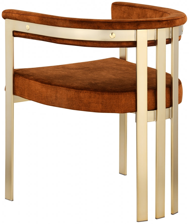 Marcello Velvet Upholstered Dining Chair in Cognac, Set of 2 - 595Cognac-C