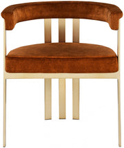 Marcello Velvet Upholstered Dining Chair in Cognac, Set of 2 - 595Cognac-C