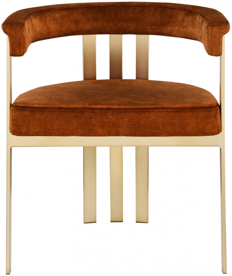 Marcello Velvet Upholstered Dining Chair in Cognac, Set of 2 - 595Cognac-C