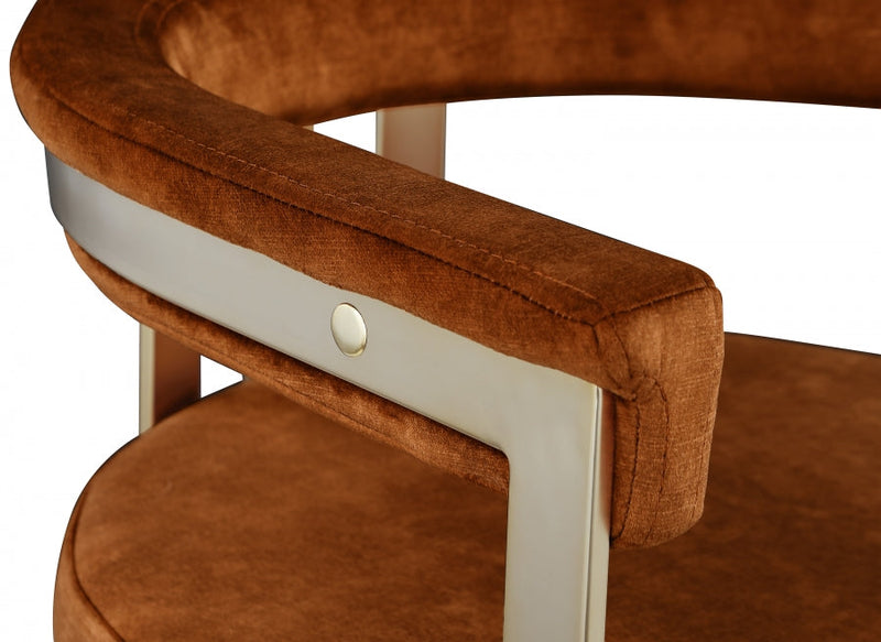 Marcello Velvet Upholstered Dining Chair in Cognac, Set of 2 - 595Cognac-C