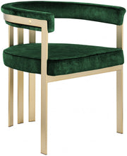 Marcello Velvet Upholstered Dining Chair in Green, Set of 2 - 595Green-C