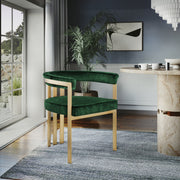 Marcello Velvet Upholstered Dining Chair in Green, Set of 2 - 595Green-C