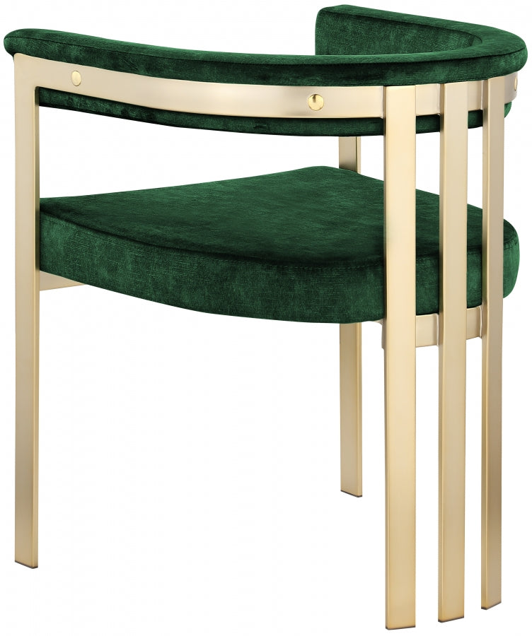 Marcello Velvet Upholstered Dining Chair in Green, Set of 2 - 595Green-C