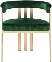 Marcello Velvet Upholstered Dining Chair in Green, Set of 2 - 595Green-C