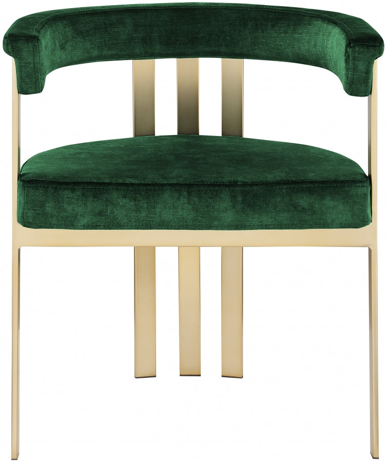 Marcello Velvet Upholstered Dining Chair in Green, Set of 2 - 595Green-C