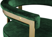 Marcello Velvet Upholstered Dining Chair in Green, Set of 2 - 595Green-C