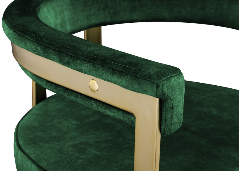 Marcello Velvet Upholstered Dining Chair in Green, Set of 2 - 595Green-C