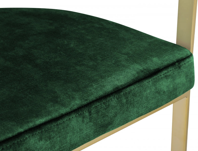 Marcello Velvet Upholstered Dining Chair in Green, Set of 2 - 595Green-C