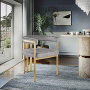 Marcello Velvet Upholstered Dining Chair in Grey, Set of 2 - 595Grey-C