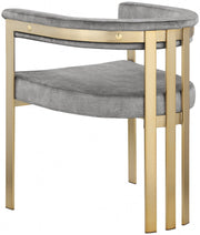 Marcello Velvet Upholstered Dining Chair in Grey, Set of 2 - 595Grey-C