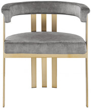 Marcello Velvet Upholstered Dining Chair in Grey, Set of 2 - 595Grey-C