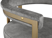 Marcello Velvet Upholstered Dining Chair in Grey, Set of 2 - 595Grey-C