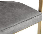 Marcello Velvet Upholstered Dining Chair in Grey, Set of 2 - 595Grey-C