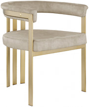 Marcello Velvet Upholstered Dining Chair in Stone, Set of 2 - 595Stone-C