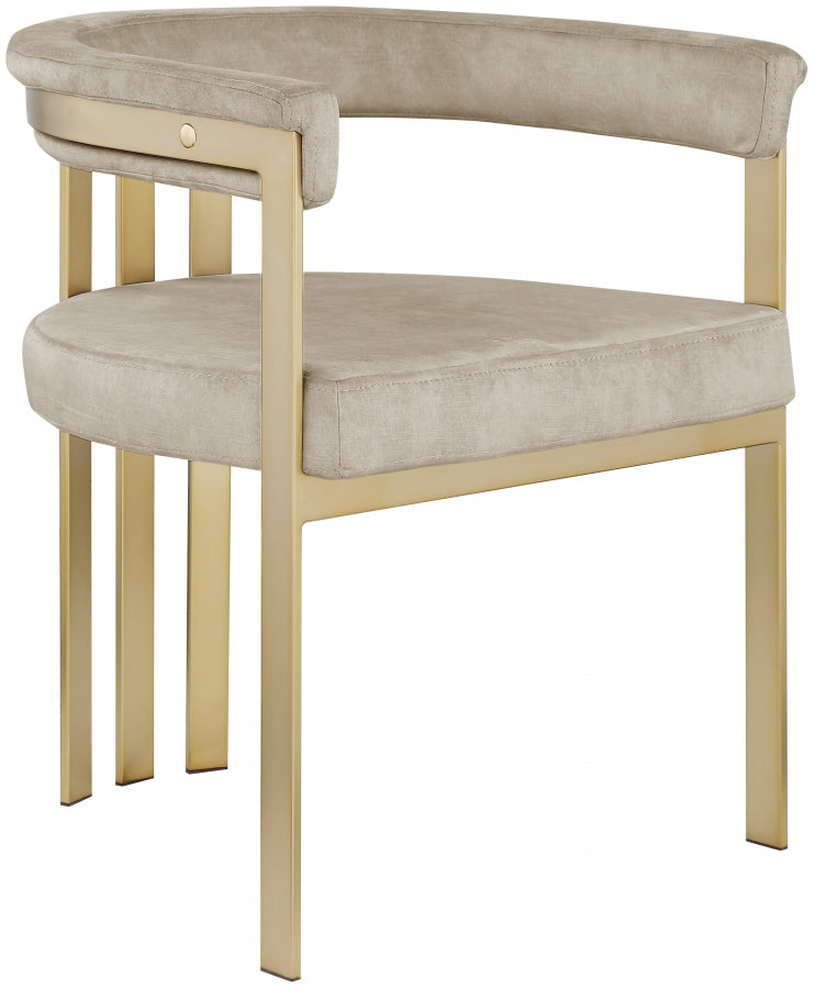 Marcello Velvet Upholstered Dining Chair in Stone, Set of 2 - 595Stone-C