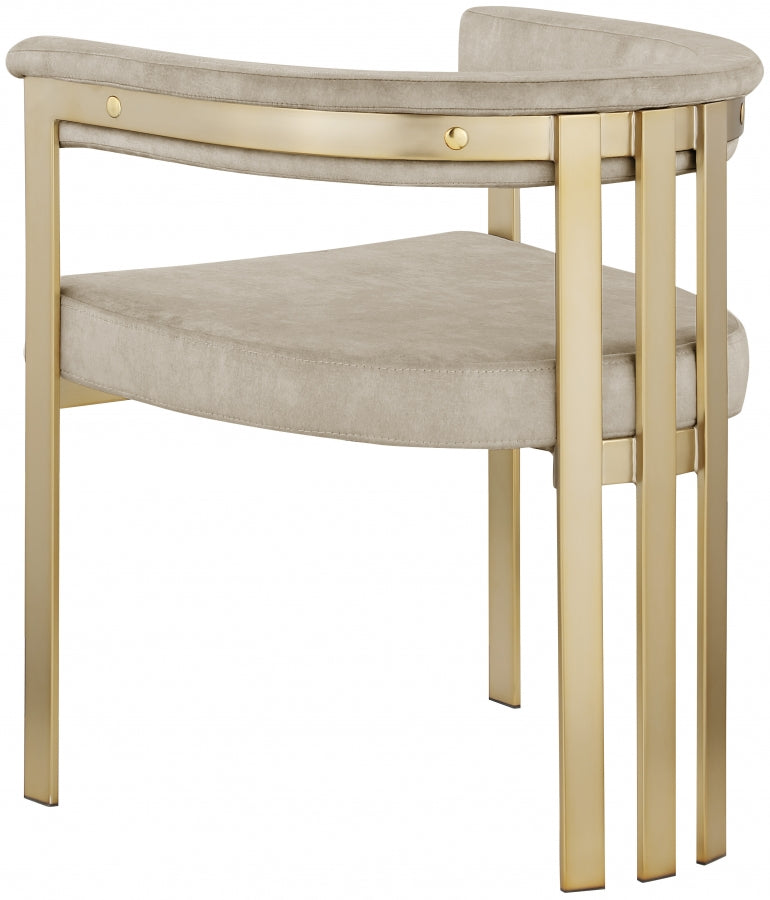 Marcello Velvet Upholstered Dining Chair in Stone, Set of 2 - 595Stone-C
