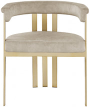 Marcello Velvet Upholstered Dining Chair in Stone, Set of 2 - 595Stone-C
