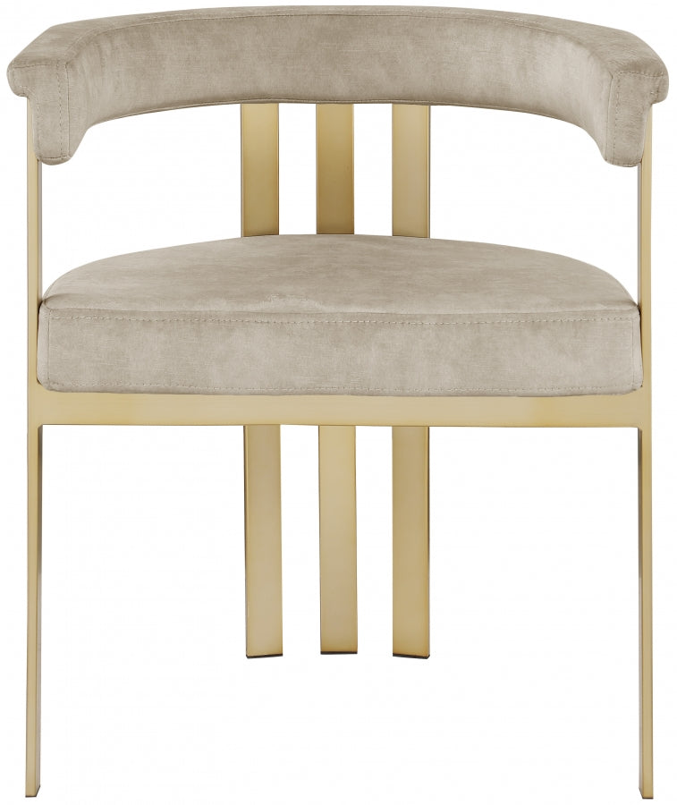 Marcello Velvet Upholstered Dining Chair in Stone, Set of 2 - 595Stone-C