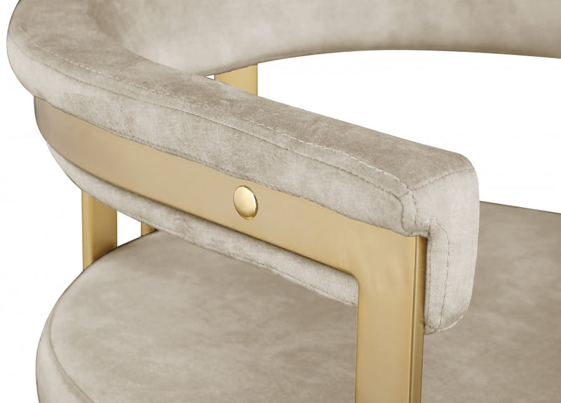 Marcello Velvet Upholstered Dining Chair in Stone, Set of 2 - 595Stone-C