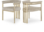 Marcello Velvet Upholstered Dining Chair in Stone, Set of 2 - 595Stone-C