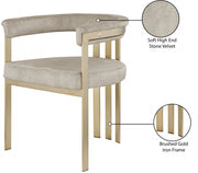 Marcello Velvet Upholstered Dining Chair in Stone, Set of 2 - 595Stone-C