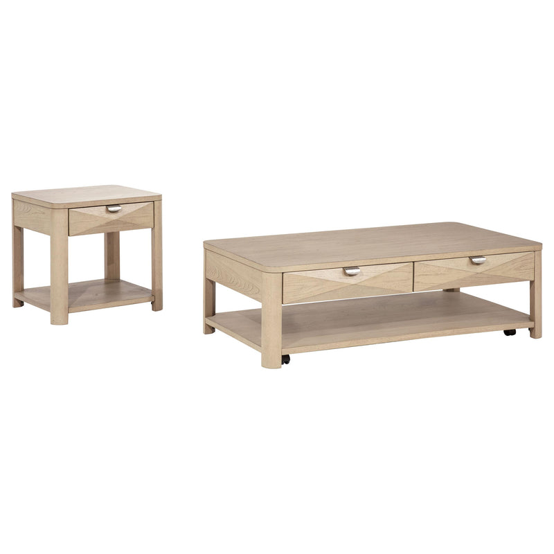 Marcelo 2-piece Coffee Table Set with Storage Light Elm - 736058-S2