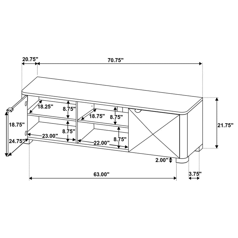 Marcelo 71-inch TV Stand Media Console Light Elm - 736053