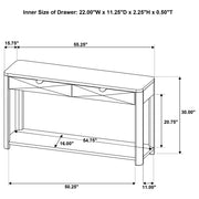 Marcelo Sofa Console Table with 2 Drawers and Shelf Coffee - 736069