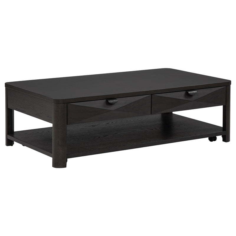 Marcelo Wood Coffee Table with 2 Drawers and Shelf Coffee - 736068