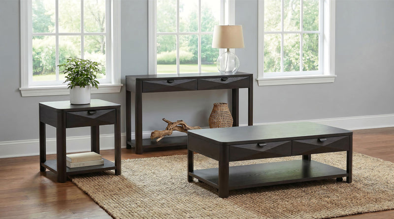 Marcelo Wood Coffee Table with 2 Drawers and Shelf Coffee - 736068