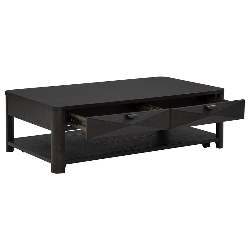 Marcelo Wood Coffee Table with 2 Drawers and Shelf Coffee - 736068