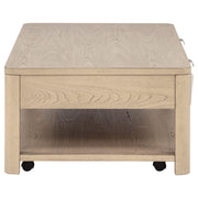 Marcelo Wood Coffee Table with 2 Drawers and Shelf Light Elm - 736058