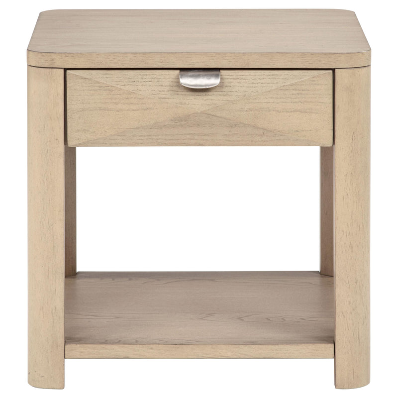 Marcelo Wood End Table with Drawer and Shelf Light Elm - 736057