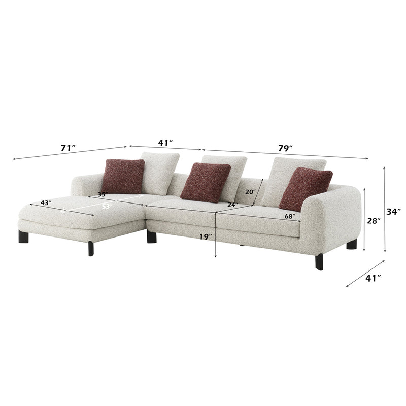Mardi Sectional Sofa w/6 Pillows - LV04280