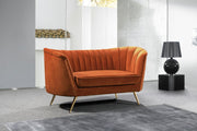 Margo 65" Velvet Upholstered Loveseat in Cognac - 622Cognac-L