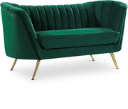 Margo 65" Velvet Upholstered Loveseat in Green - 622Green-L