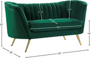 Margo 65" Velvet Upholstered Loveseat in Green - 622Green-L