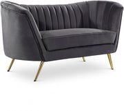 Margo 65" Velvet Upholstered Loveseat in Grey - 622Grey-L