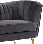 Margo 65" Velvet Upholstered Loveseat in Grey - 622Grey-L