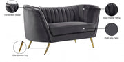Margo 65" Velvet Upholstered Loveseat in Grey - 622Grey-L