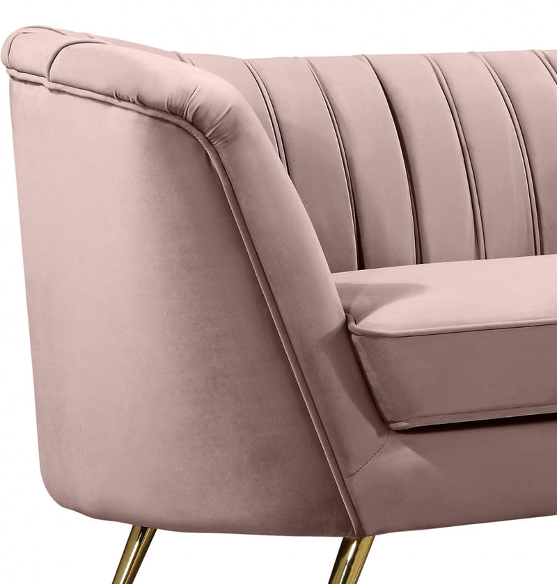 Margo 65" Velvet Upholstered Loveseat in Pink - 622Pink-L