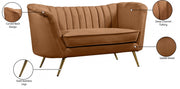 Margo 65" Velvet Upholstered Loveseat in Saddle - 622Saddle-L