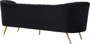 Margo 88" Velvet Upholstered Sofa in Black - 622Black-S