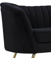 Margo 88" Velvet Upholstered Sofa in Black - 622Black-S