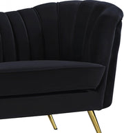 Margo 88" Velvet Upholstered Sofa in Black - 622Black-S