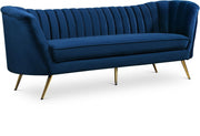 Margo 88" Velvet Upholstered Sofa in Blue - 622Navy-S